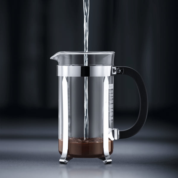 BODUM CHAMBORD COFFEE MAKER 3 CUP 0.35L/12OZ - GLASS, MIRROR FINISH S/S LID