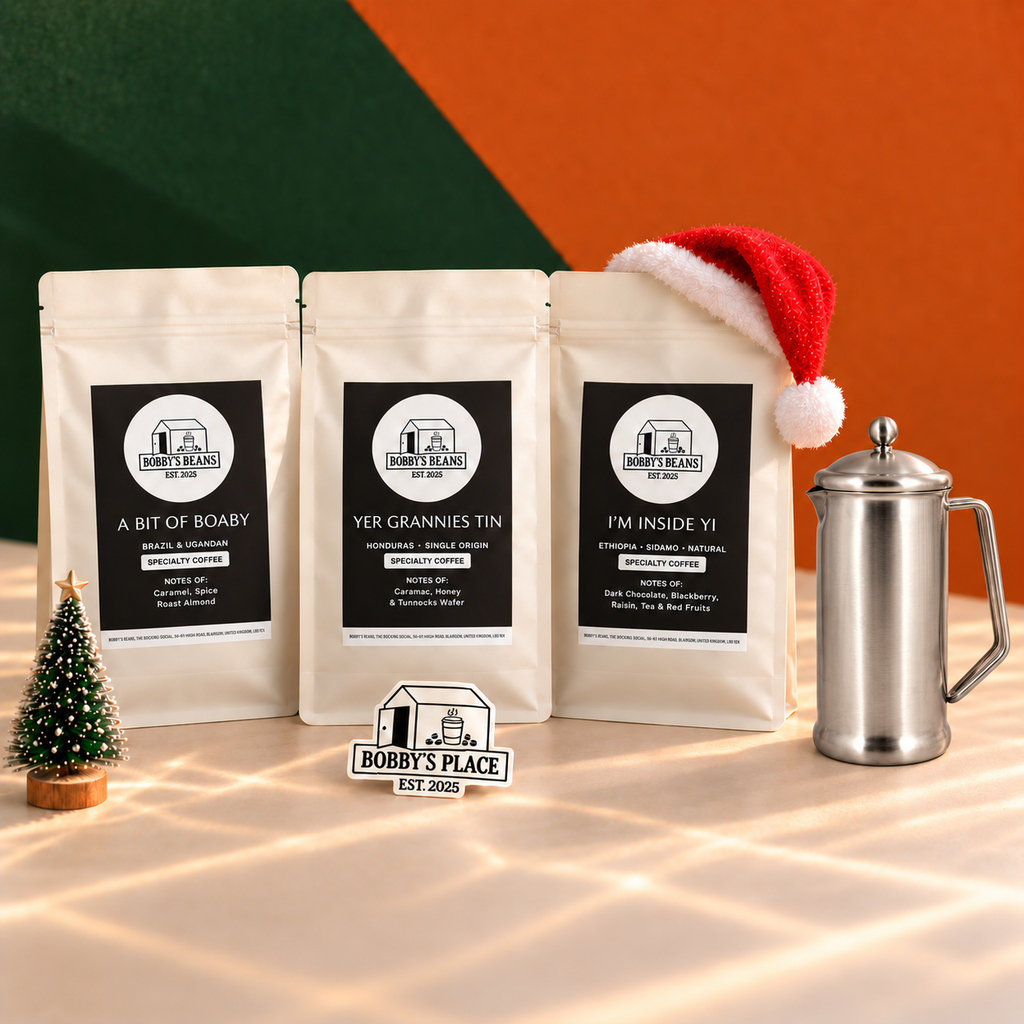 A Taste of Boaby bundle with an optional Stainless steel 4 cup, 700ml and Bobby's Place sticker.