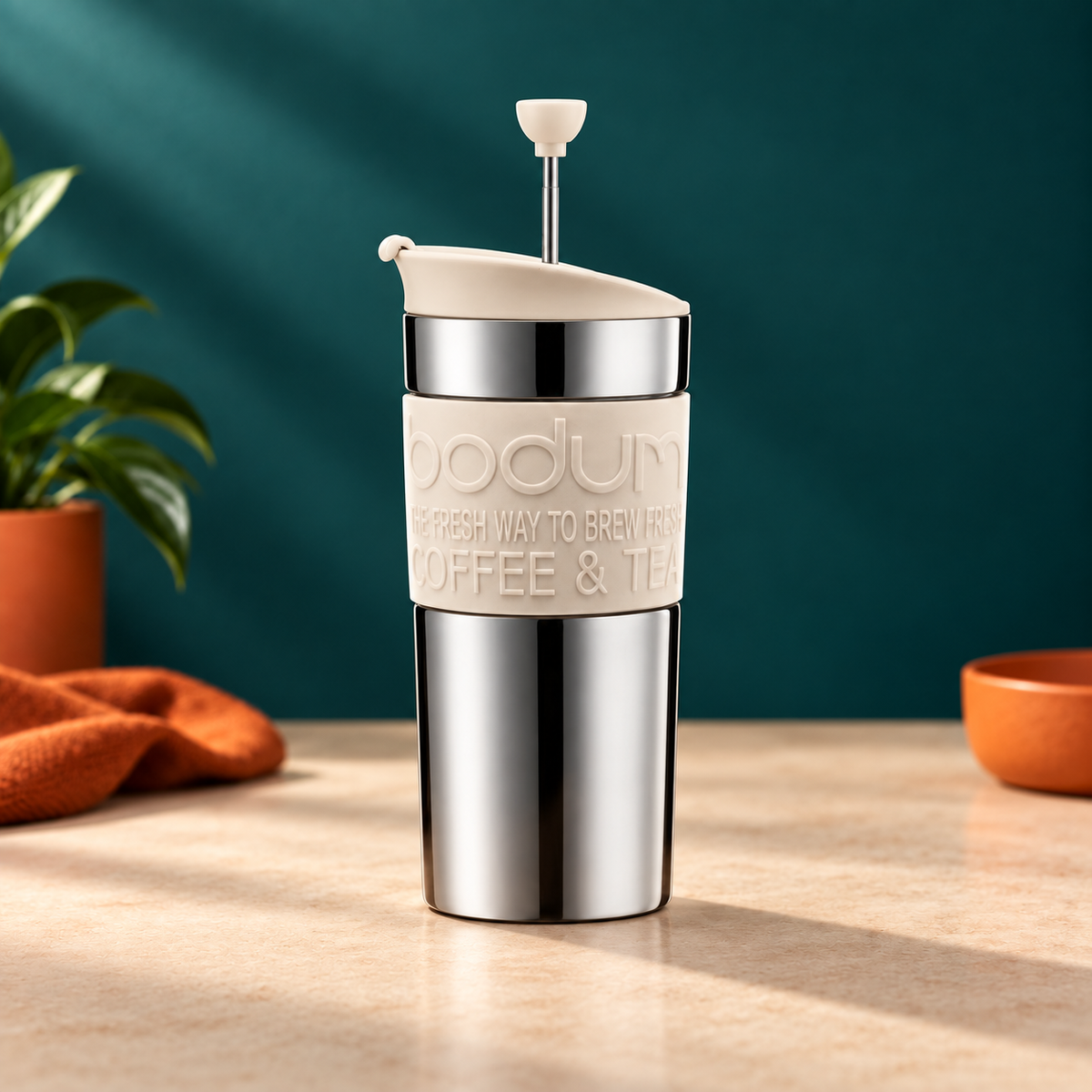 BODUM VACUUM TRAVEL PRESS SET COFFEE MAKER, 0.35 L, 12 OZ - S/S