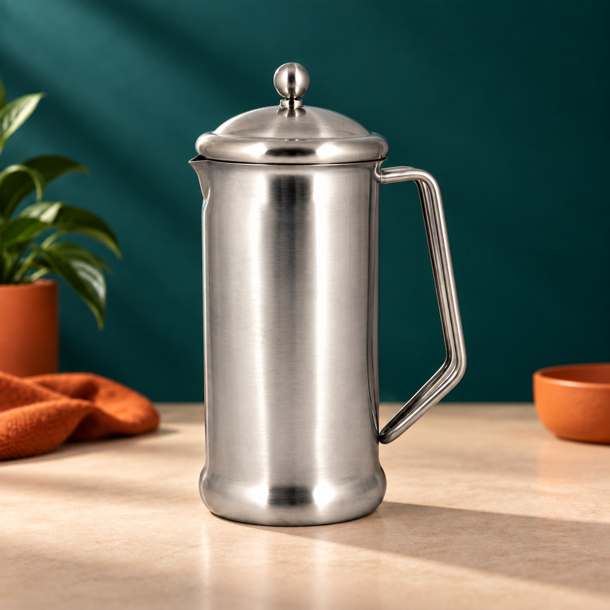 CAFETIERE STAINLESS STEEL 4 CUP 700ML - BRUSHED FINISH