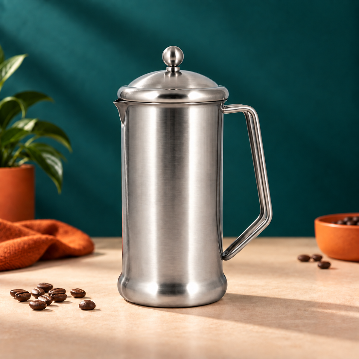 CAFETIERE STAINLESS STEEL 2 CUP 400ML - BRUSHED FINISH