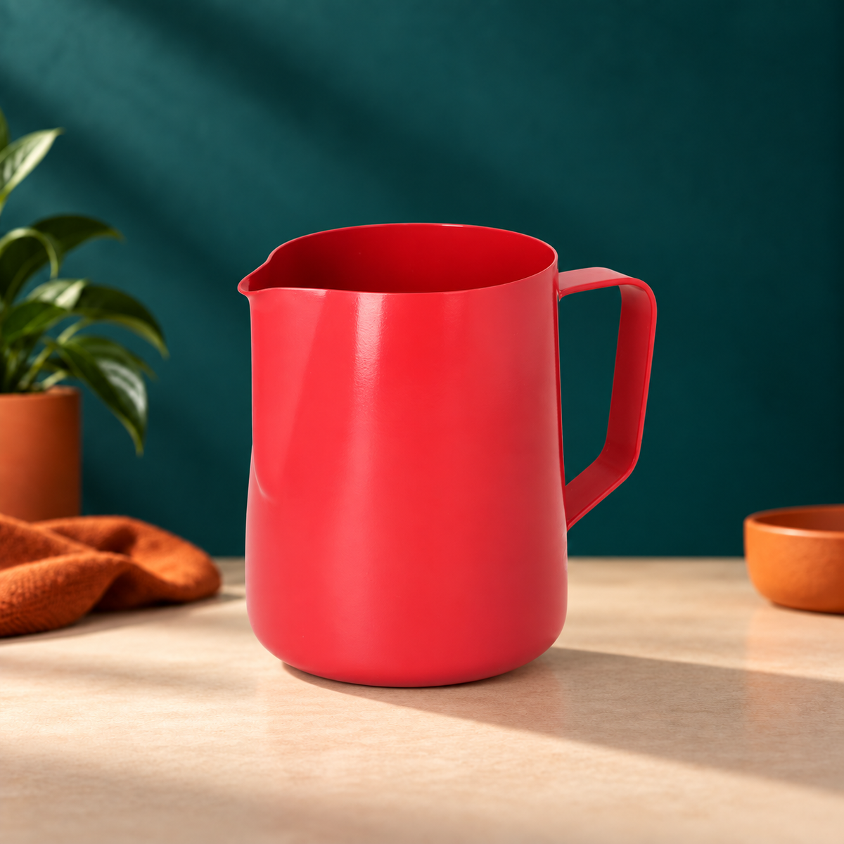 JAGUAR TEFLON MILK FOAMING JUG - 0.6 LITRE RED