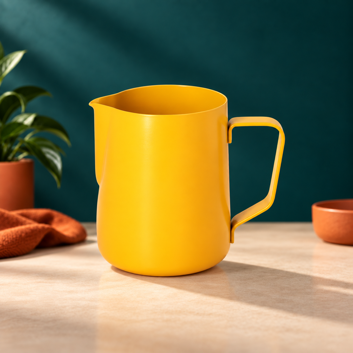 JAGUAR TEFLON MILK FOAMING JUG - 0.6 LITRE YELLOW