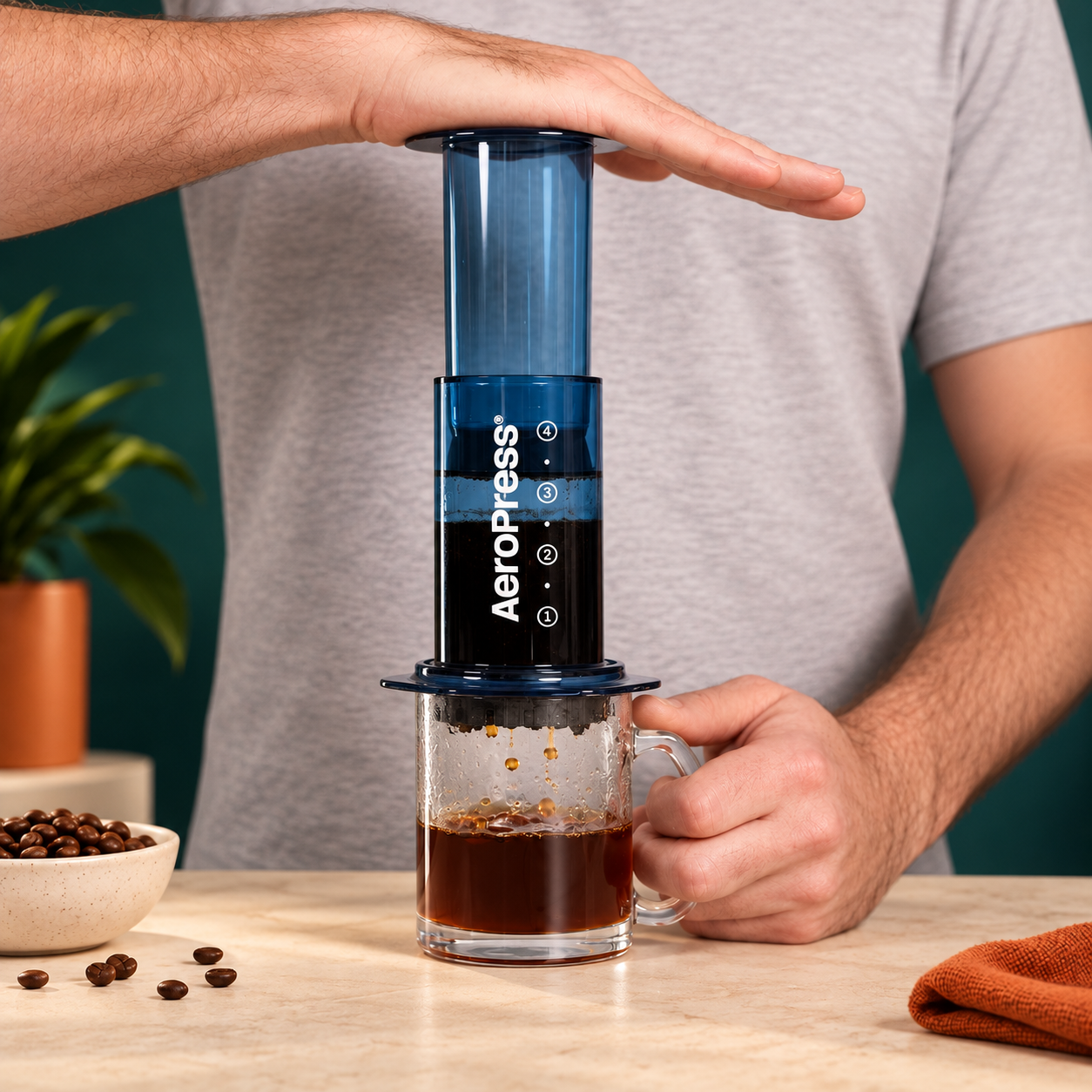 AEROPRESS CLEAR BLUE COFFEE MAKER