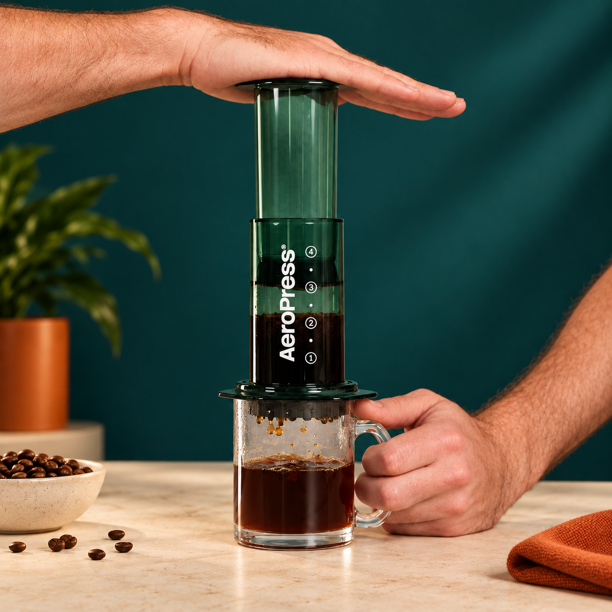 AEROPRESS CLEAR GREEN COFFEE MAKER