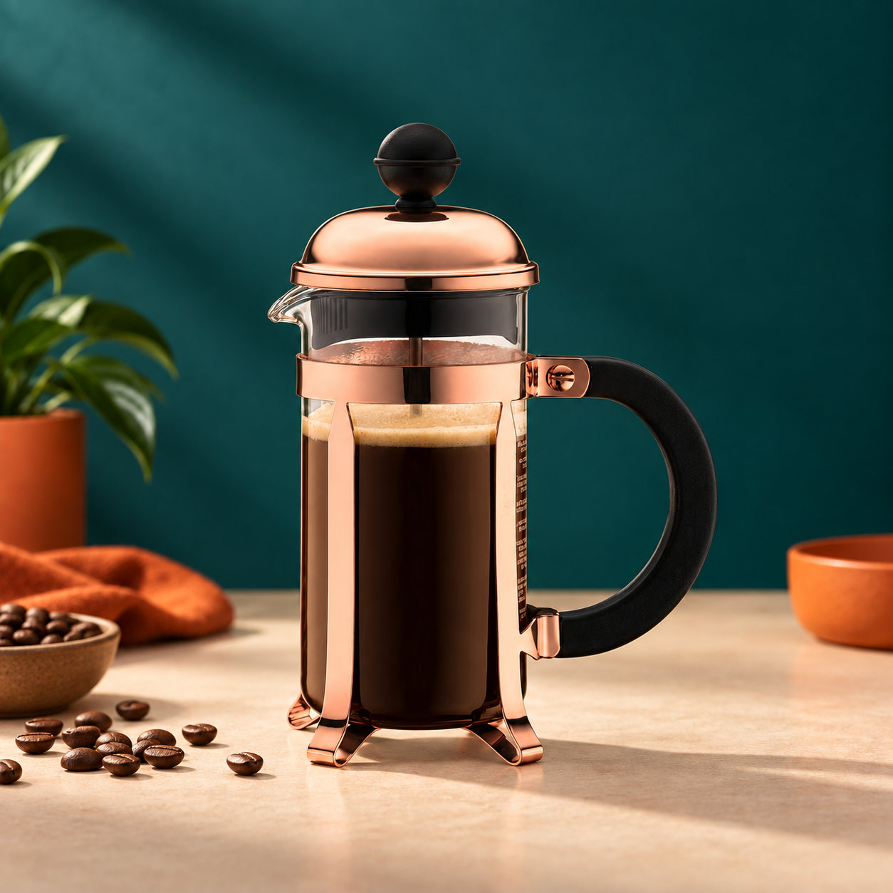 BODUM CHAMBORD COFFEE MAKER 3 CUP 0.35L/12OZ - GLASS, COPPER LID